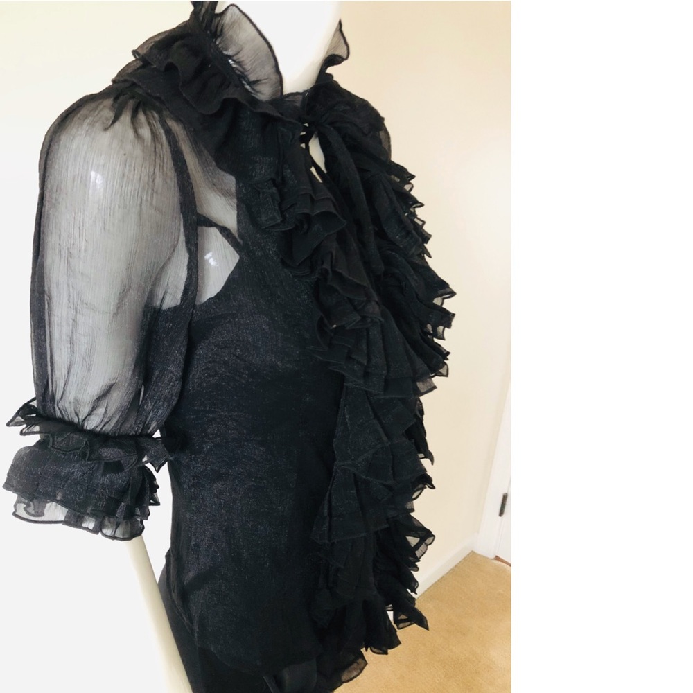 Black Ruffle Blouse - Picture 3 of 7